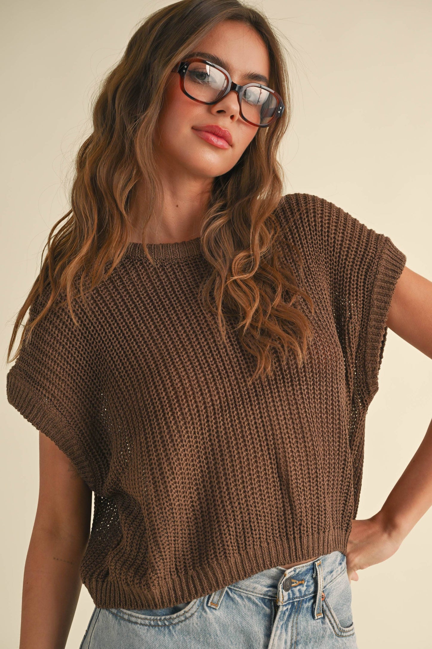 ESPRESSO MYSELF KNITTED TOP