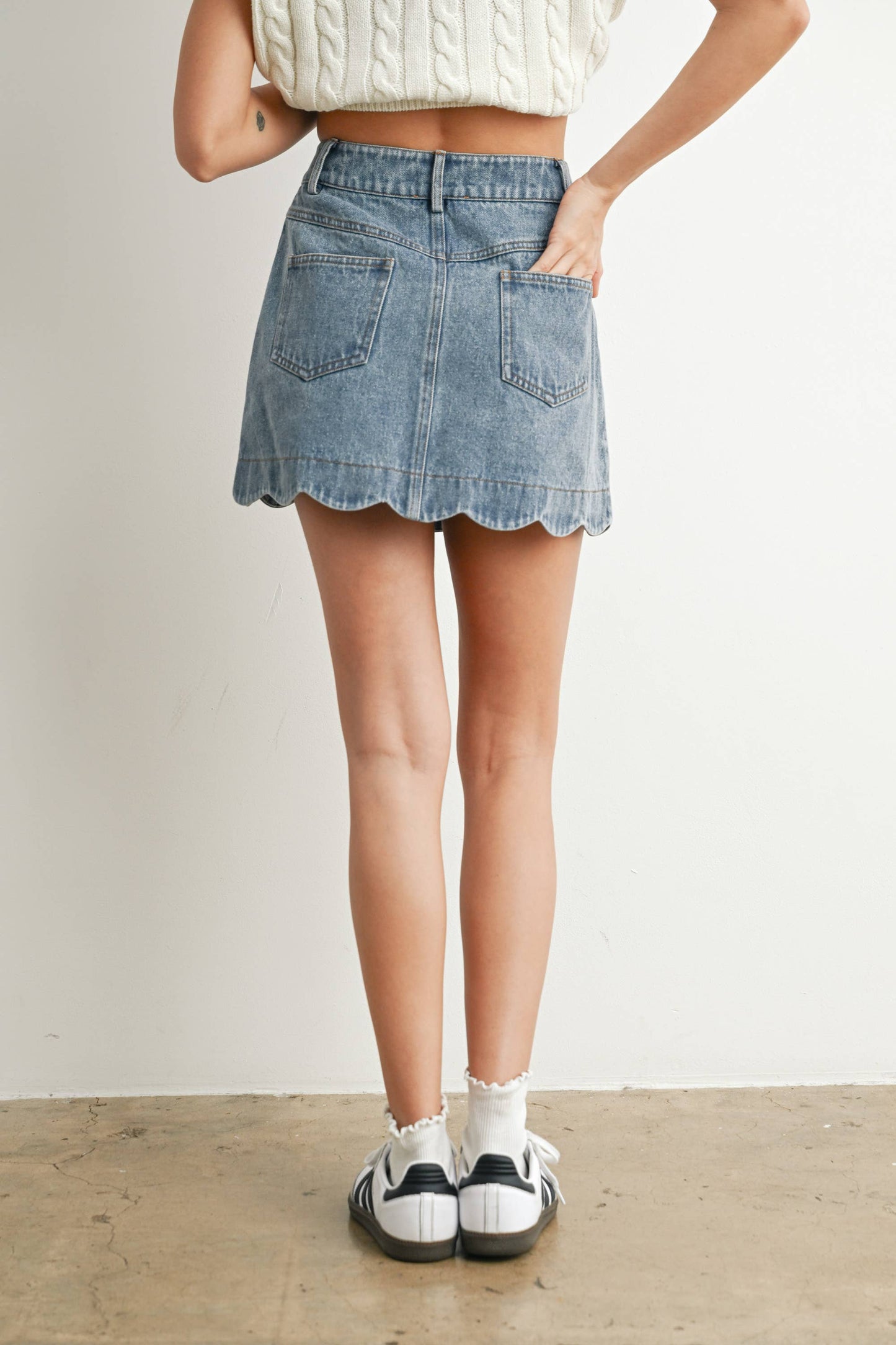 DENIM BUTTON SKIRT