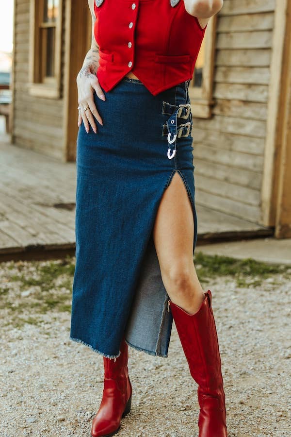 BRONCO DENIM SKIRT