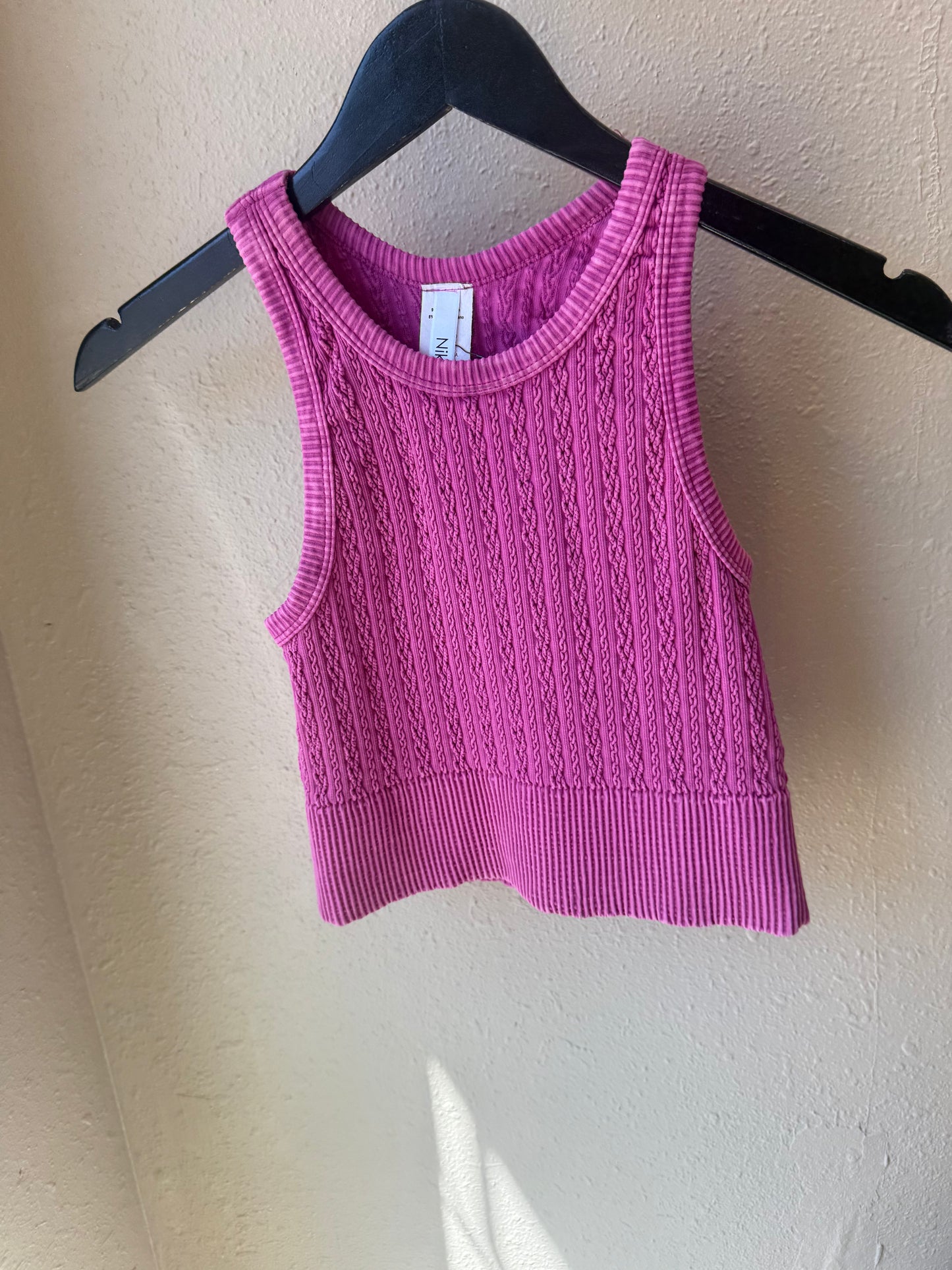 NIKKI TEXTURED CROP TANKS