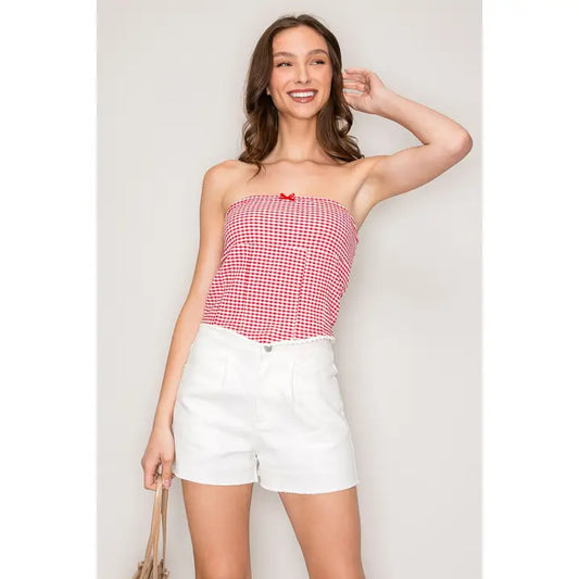 Popular 21 checkered tube top