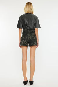 Camo shorts with belt
