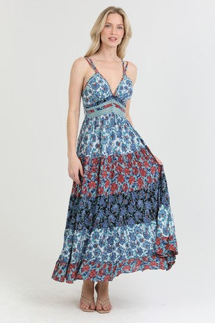 LACE TRIM MAXI DRESS