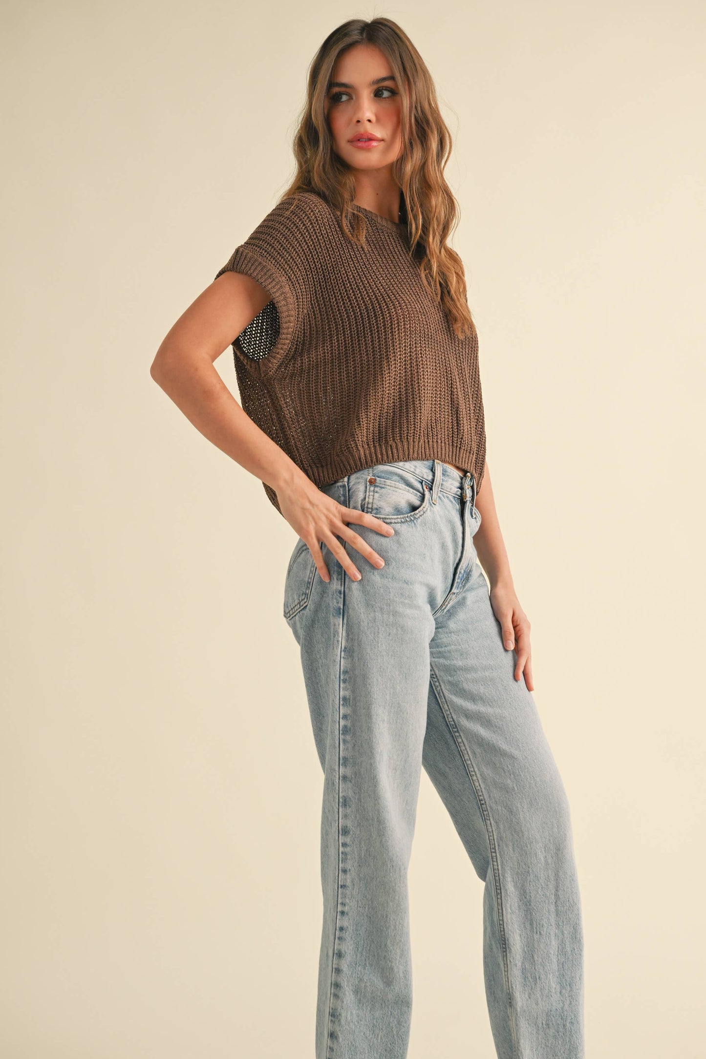 ESPRESSO MYSELF KNITTED TOP