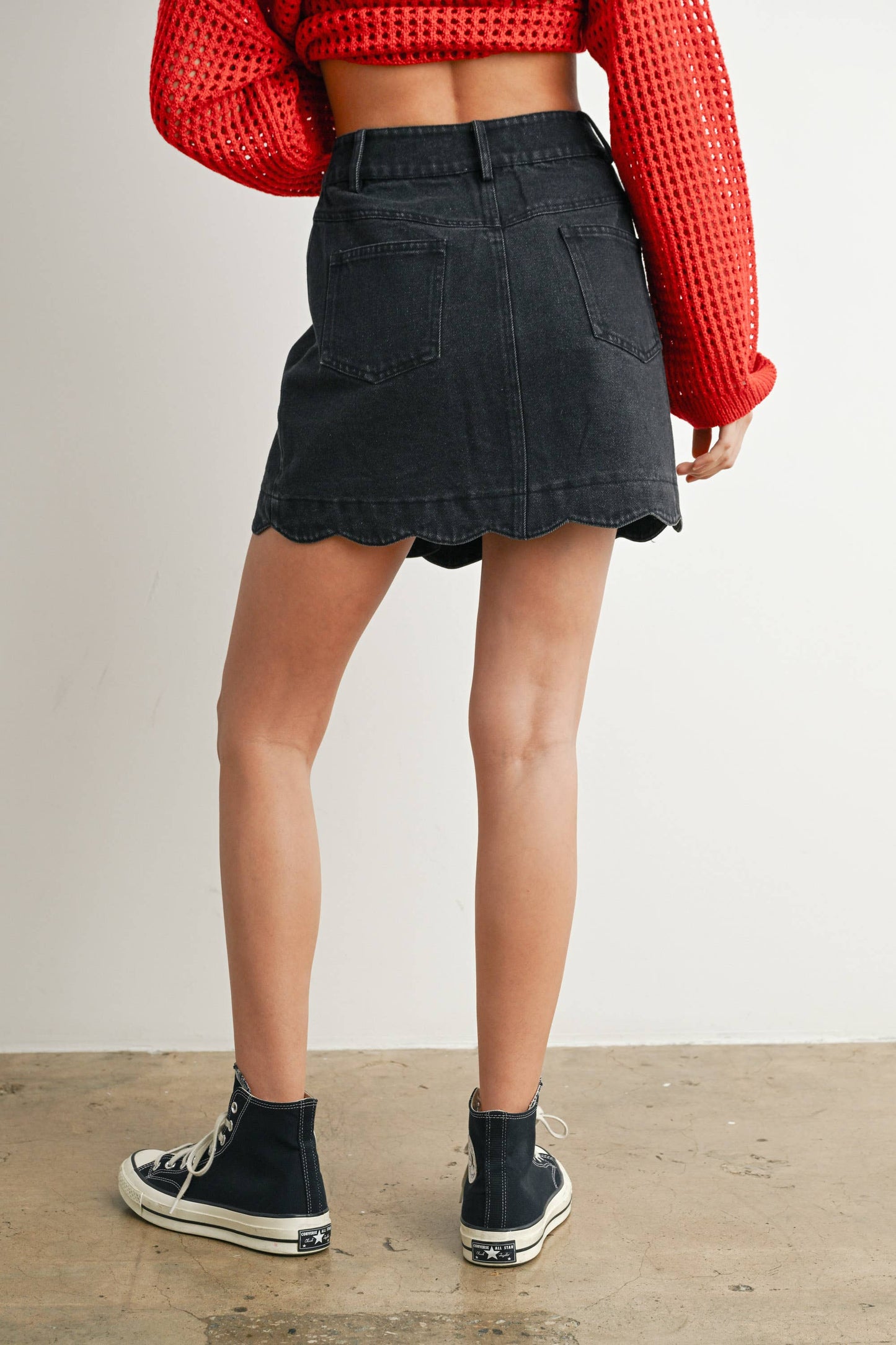 DENIM BUTTON SKIRT