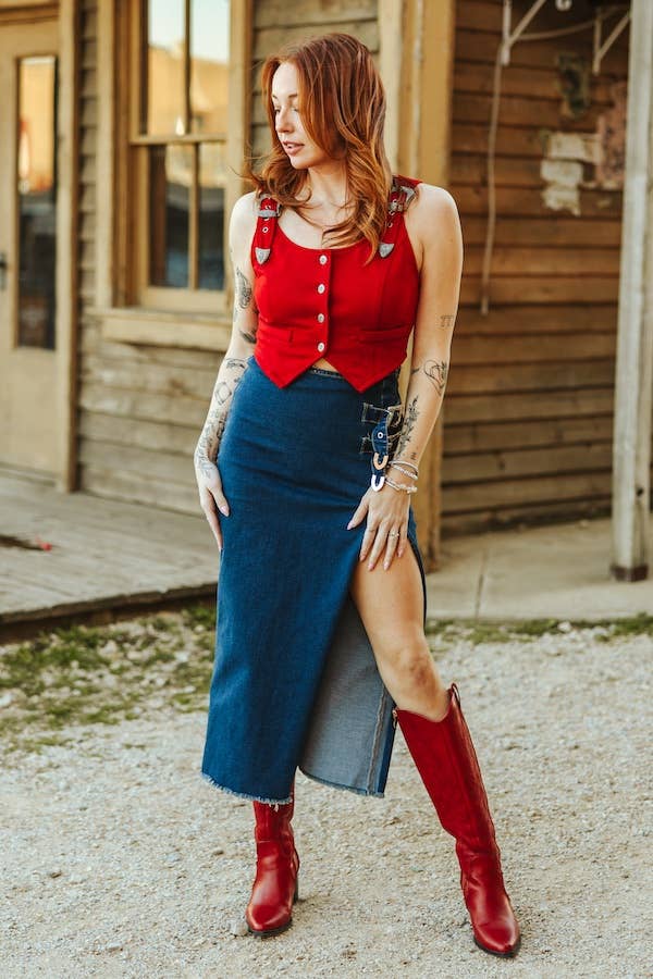 BRONCO DENIM SKIRT