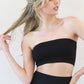 RIBBED BANDEAU TOP