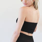 RIBBED BANDEAU TOP