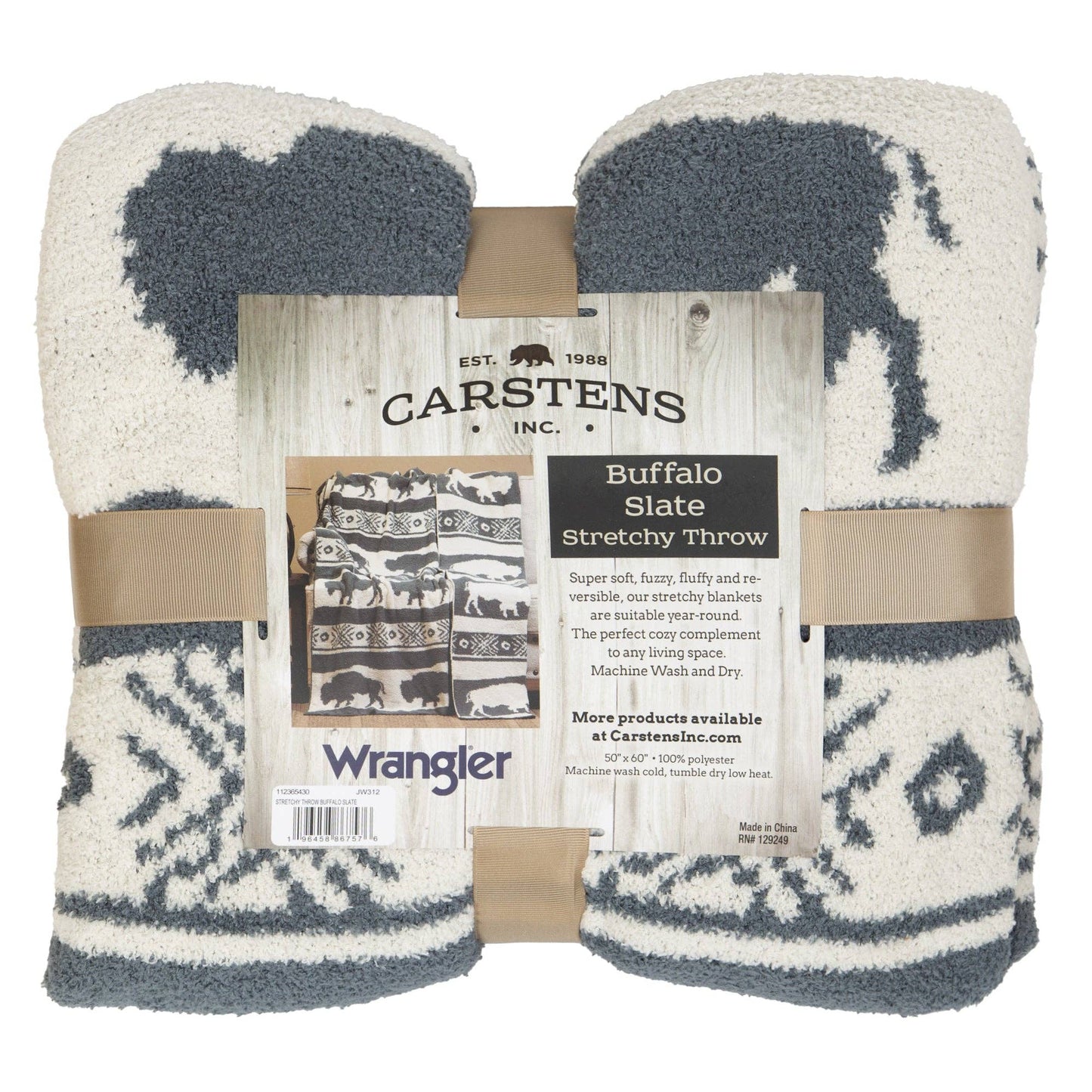 WRANGLER BUFFALO SLATE STRETCHY THROW