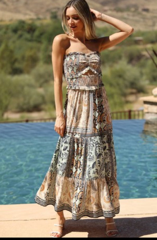 Angie Patchwork Maxi Dress