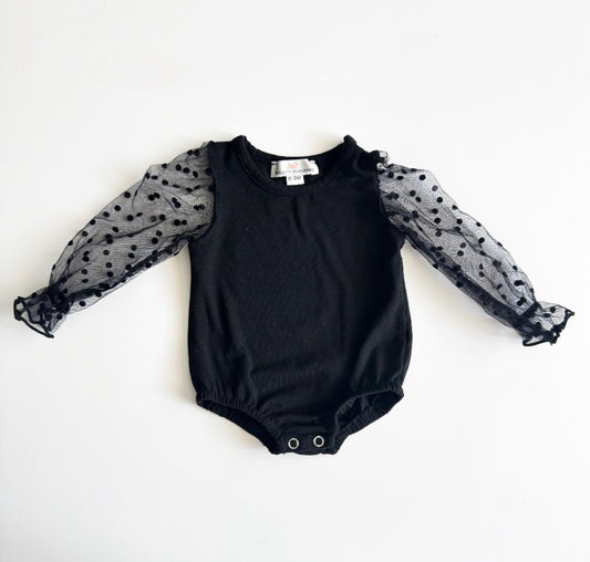 BAILEYS BLOSSOMS SHEER SLEEVE ONESIE