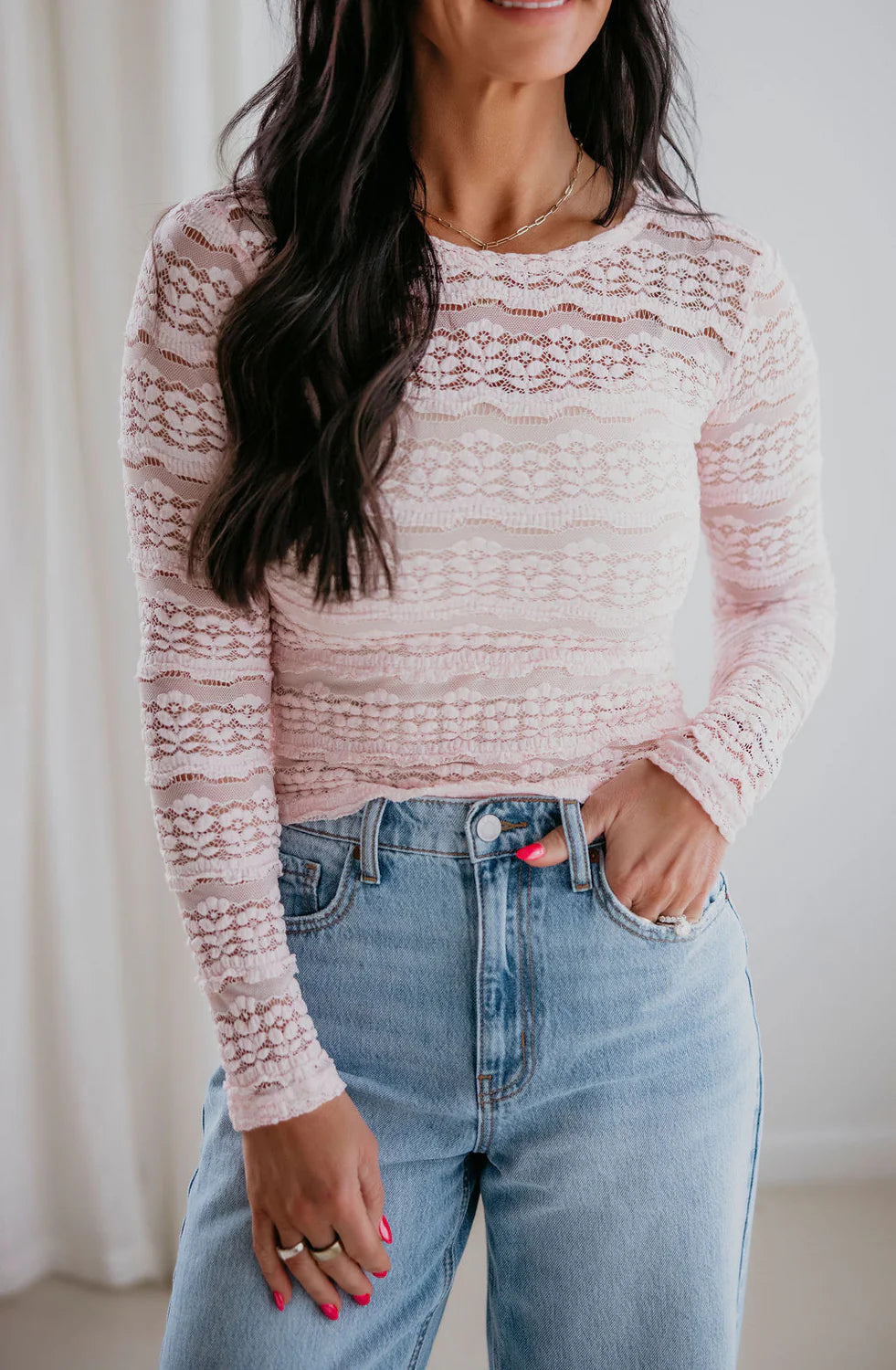 PINK LACE SHIRT