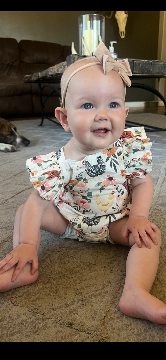 FLORAL CHICKEN ROMPER