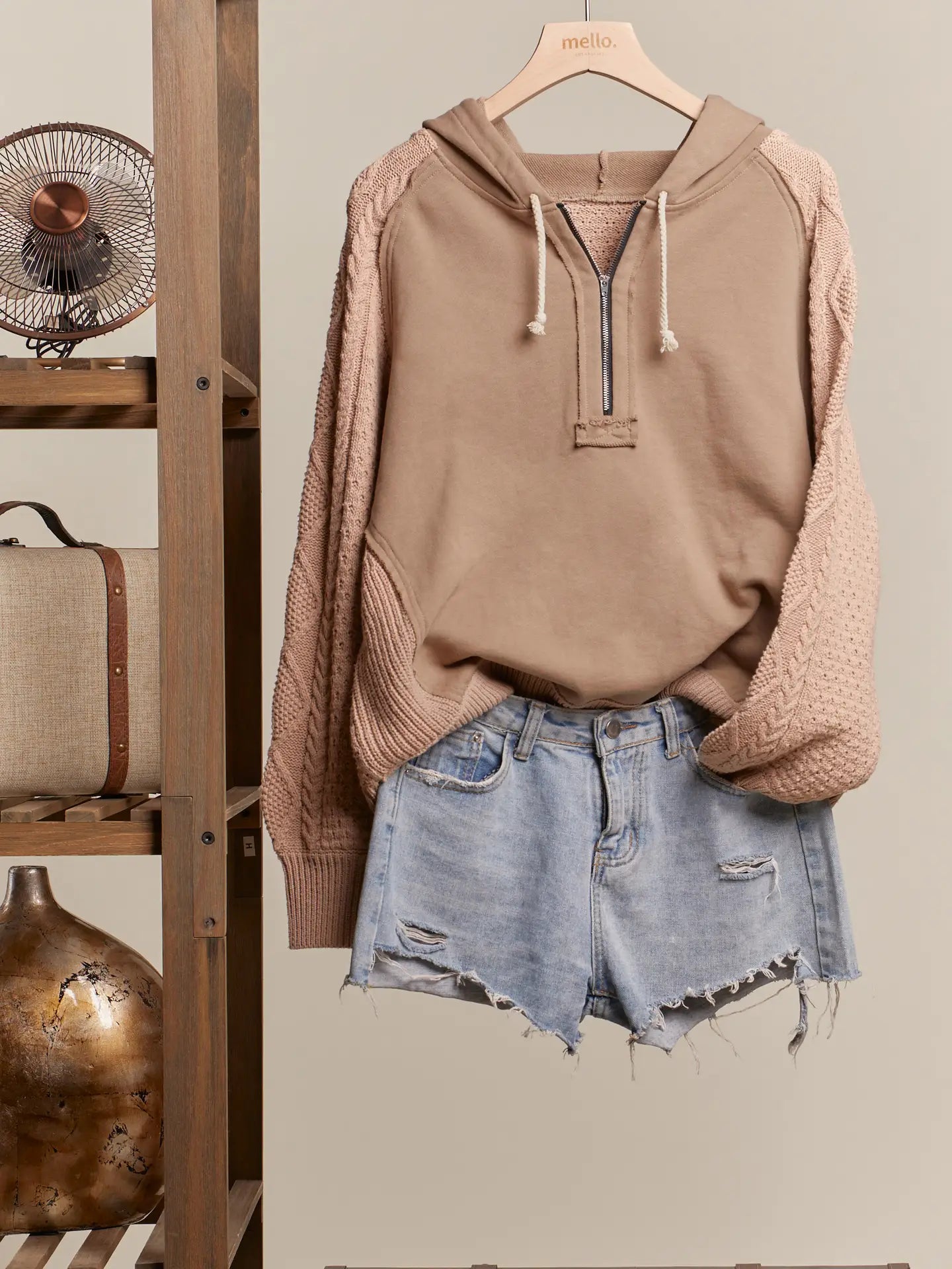 OVERISZED BLOCK ZIP UP JACKET