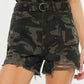 Camo shorts with belt