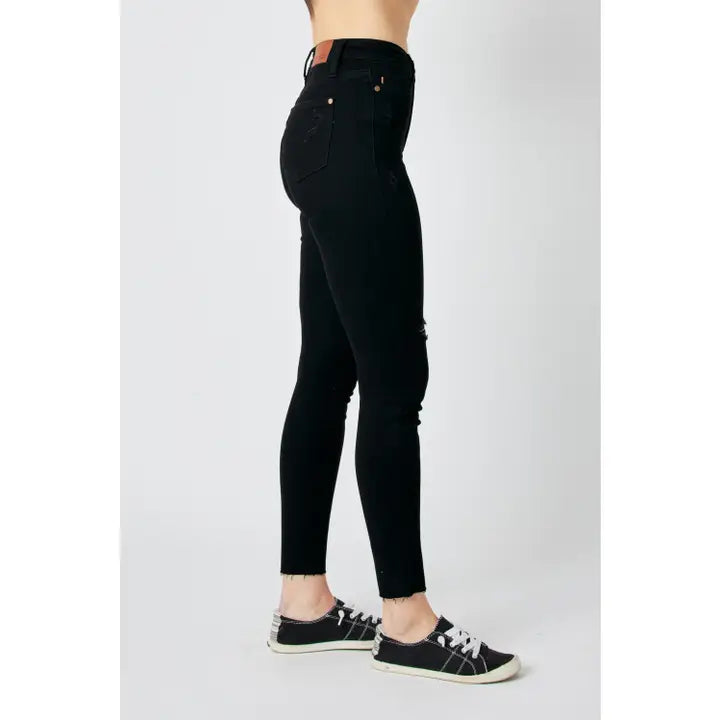 HEAVY DESTROY RAW HEM DENIM