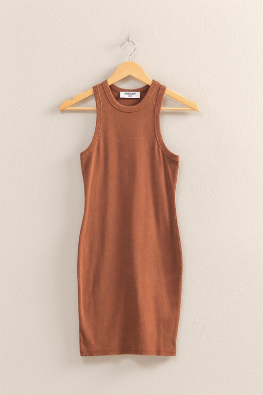 RIBBED MINI DRESS