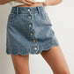 DENIM BUTTON SKIRT