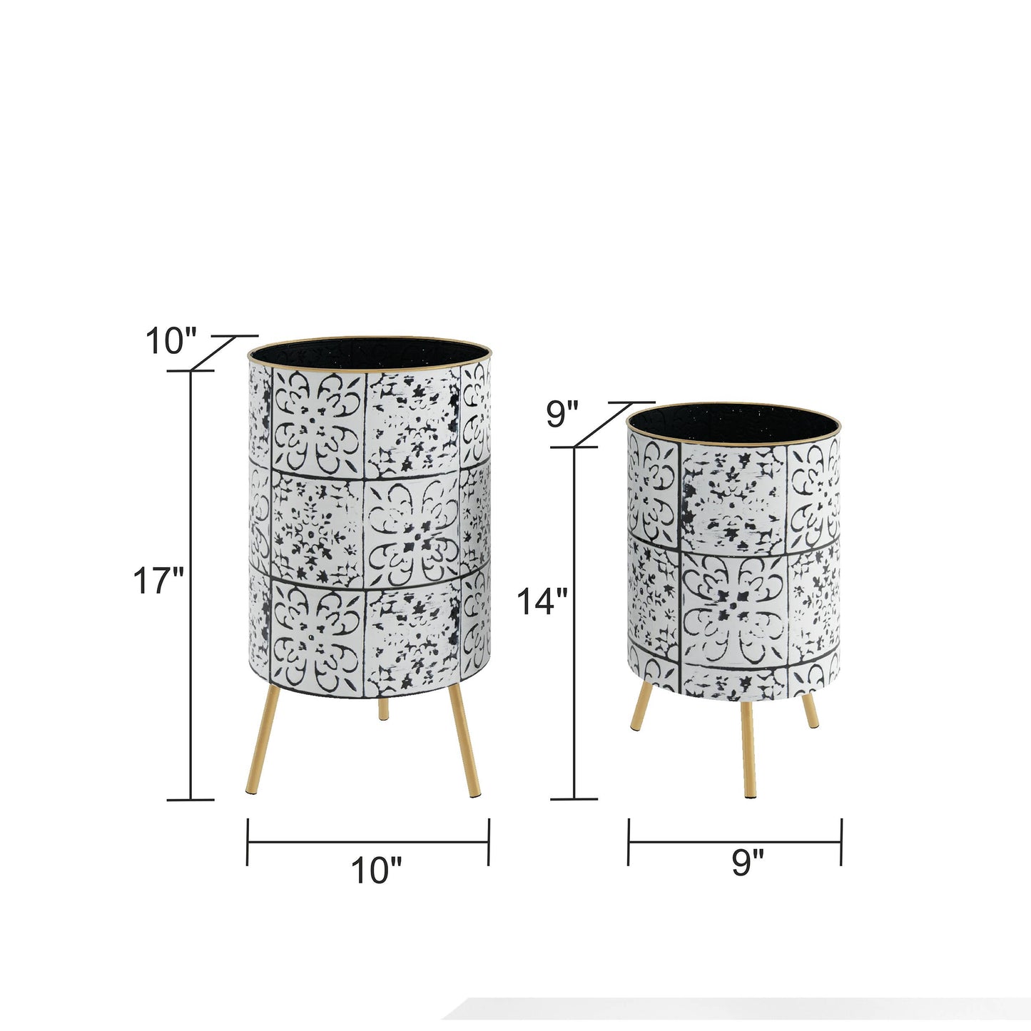 WHITE FLORAL PLANTER (SET OF 2)