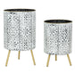WHITE FLORAL PLANTER (SET OF 2)