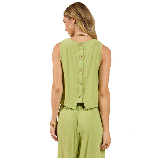 sadie x sage white linen tank